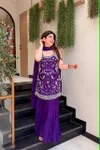 KF 312 Kalaai Chinon Embroidery Sharara Suits
